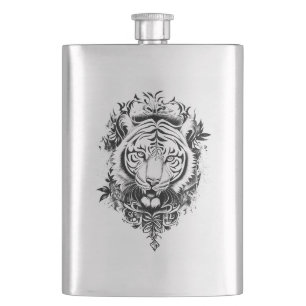 Flasque Tigre Wild Animal Nature Illustration Art Tatouage