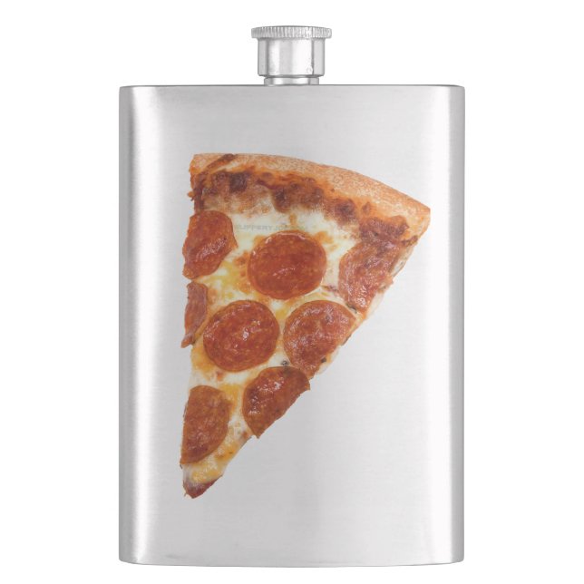 Flasque Tranche de pizza pepperoni classique de SlipperyJo (devant)