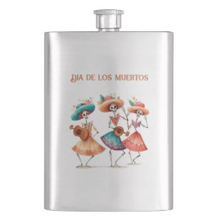 Flasque Trio de Calavera Dançant pour le Jour des Morts