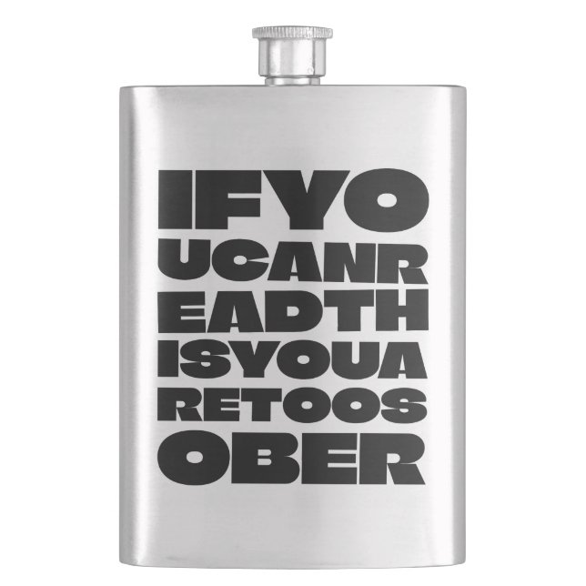 Flasque TropSobre Typographie Gras Flask Classique (devant)