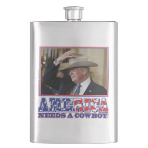 FLASQUE TRUMP-AMÉRIQUE-COWBOY