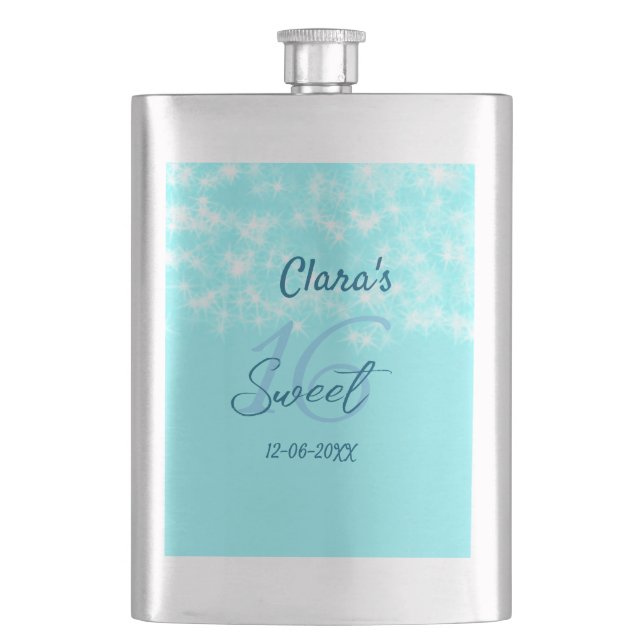 Flasque Turquoise turquoise agate doux 16 anniversaire ajo (devant)