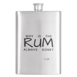 Flasque Typographie noire Pourquoi le rhum est-il toujours