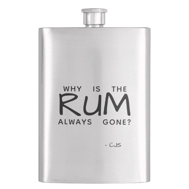Flasque Typographie noire Pourquoi le rhum est-il toujours (devant)