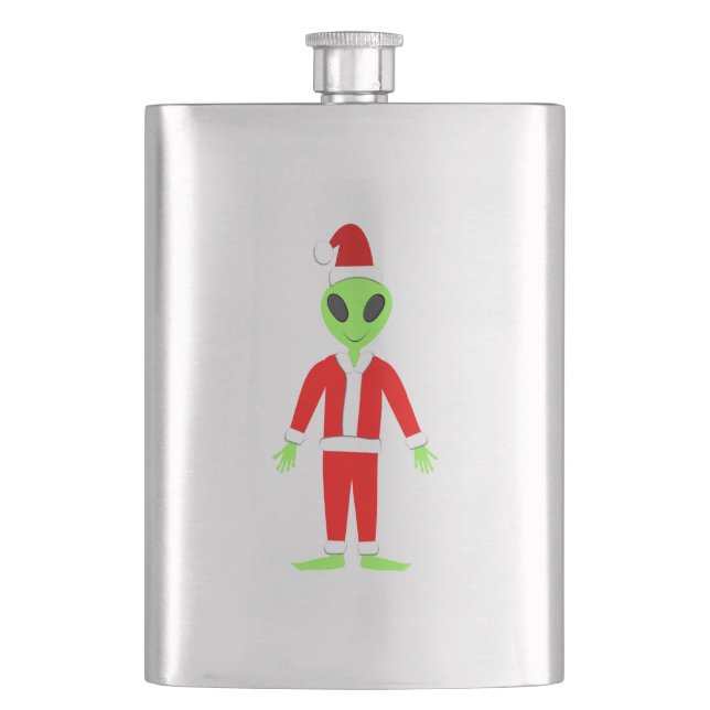 Flasque UFO Ho Ho Père alien de Noël (devant)