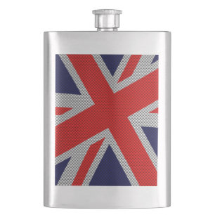 Flasque Union Jack dynamique sur l'impression en fibre de