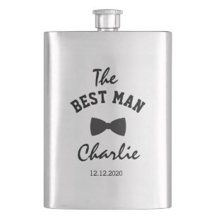 Flasque Unique Le meilleur homme typographie monogramme