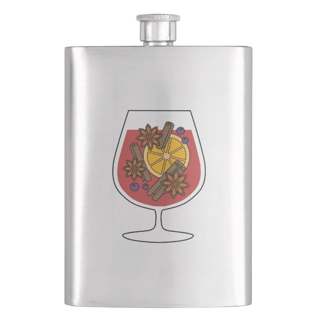 Flasque Vacances de Noël vin roux rouge cocktail épicé (devant)