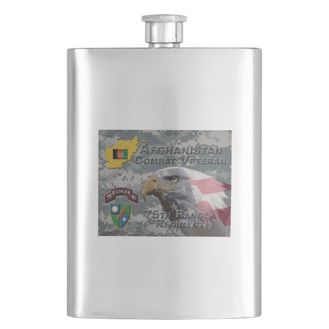 Flasque Vétéran de combat afghan 75e régiment de rangers (devant)