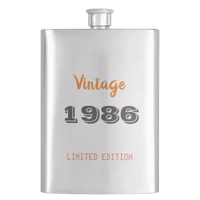 Flasque Vintage 1986 – Cadeau d'anniversaire 40 an (devant)