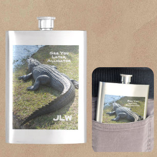 Flasque Voir plus tard Alligator avec Initiales Everglades