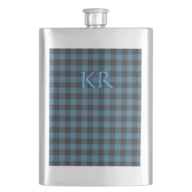 Flasque Vos initiales sur Angus District tartan antique (devant)