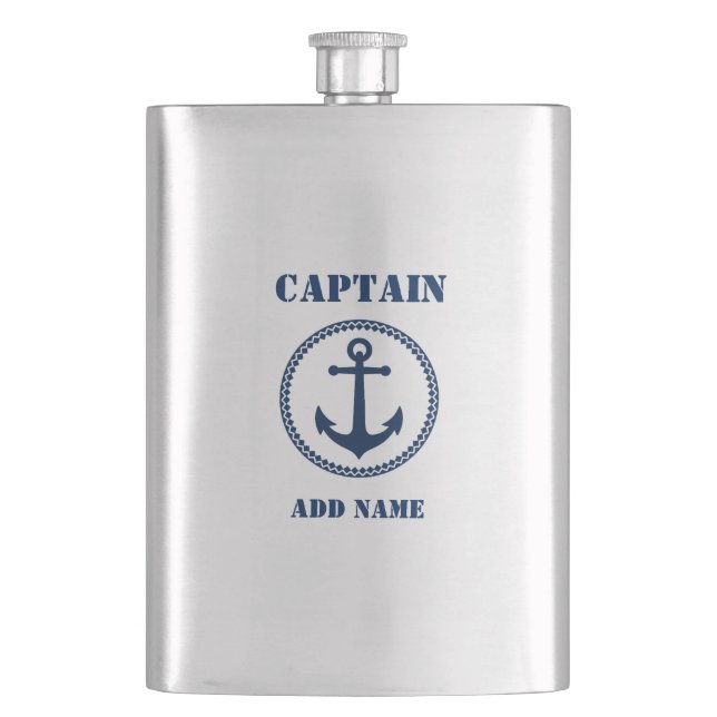 Flasque Votre nom Captain Flask Sea Ancre (devant)