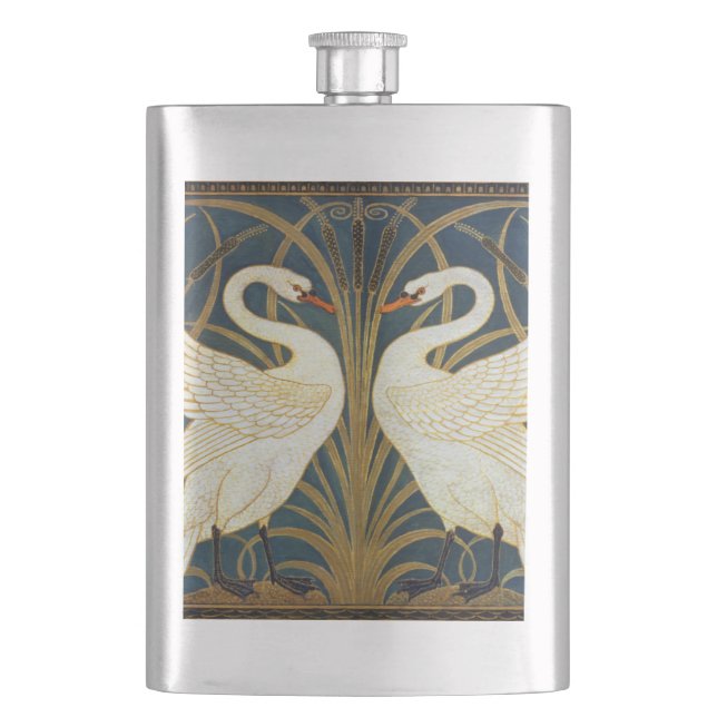Flasque Walter Crane - Swan, Rush Et Iris Art Nouveau (devant)