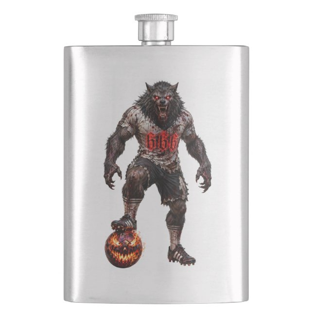 Flasque Werewolf Soccer Player Halloween Horror Art (devant)