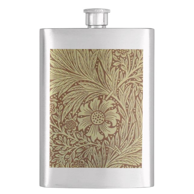 Flasque William Morris Marigold Motif de fleurs antiques (devant)