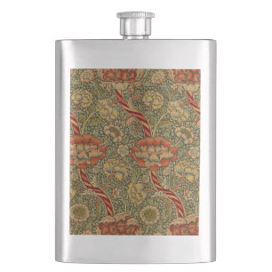 Flasque William Morris Wandle Anglais Floral Damask Design