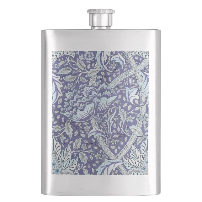 Flasque William Morris Windrush motif floral bleu (devant)