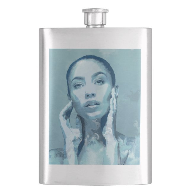 Flasque "Woman in Blue" Premium Canvas (devant)