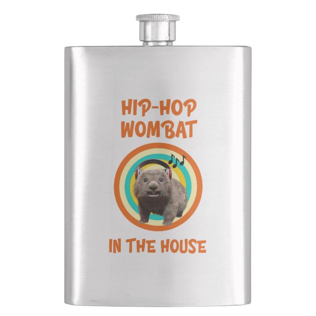 Flasque Wombat Hip-hop Drôle dans la Maison (devant)