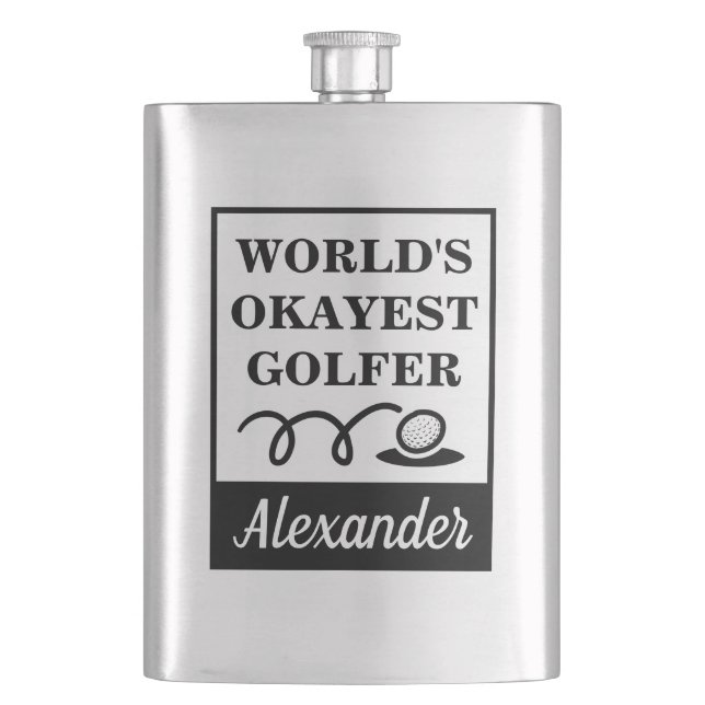 Flasque World's Okayest Golfer drôle de golf cadeau person (devant)