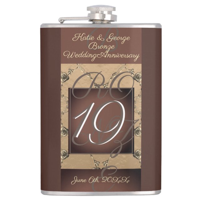 Flasques 19e anniversaire Mariage    Bronze foncéFlacon (Devant)