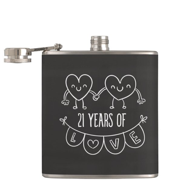 Flasques 21e Anniversary Poison Chalk Hearts (Ouvert)