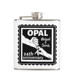 Flasques 24e anniversaire du mariage opal traditionnel