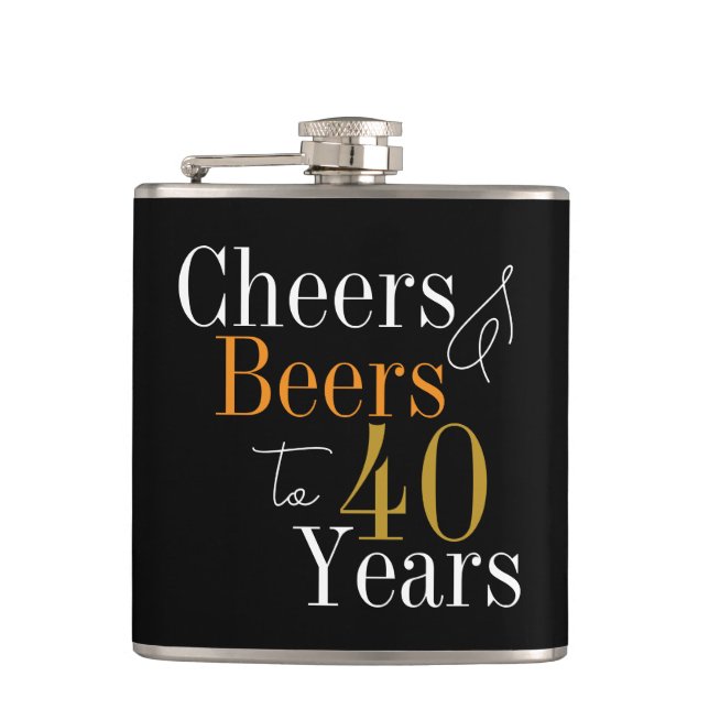 Flasques 40e anniversaire Cheers and Beers Black Gold (Devant)
