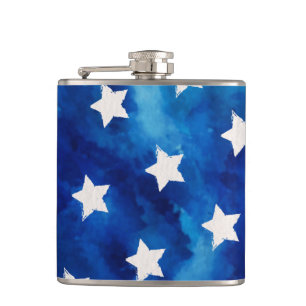 Flasques 4 juillet Stars Blue Tie Dye Motif