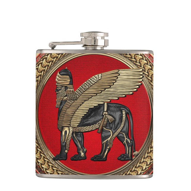 Flasques [500] Lion ailé assyrien : Or et Lamassu noir (Devant)
