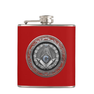 Flasques [500] Master Mason - Carré et Compas Argent