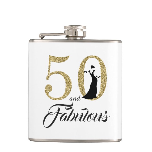 Flasques 50 et Fabulous Gold Parties scintillant Cadeau Ann (Devant)