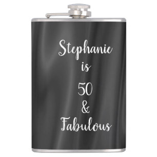 Flasques 50 & Fabuleux Black & White Elegant Satin Look