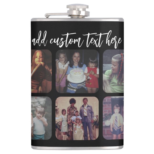 Flasques 6 Photo Collage avec script de rebond tendance - n (Devant)