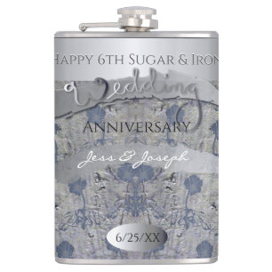 Flasques 6e anniversaire du Mariage Sucre et fer
