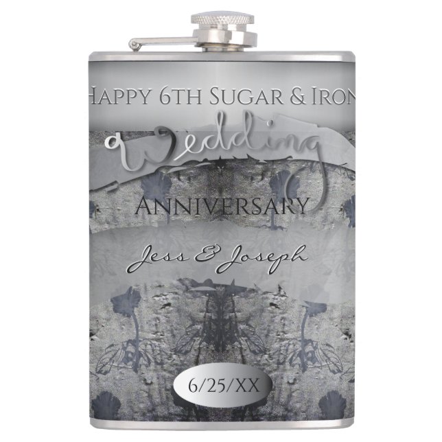 Flasques 6e anniversaire du Mariage Sucre et fer (Devant)