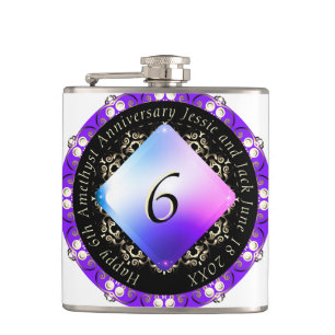 Flasques 6e anniversaire Mariage de Vinyl Wrapped Flask