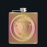 Flasques 7e Mariage de cuivre Anniversaire de la poche de m<br><div class="desc">Quand nous avons atteint des jalons clés dans la vie, il est juste de les marquer et de les observer, alors je pensais qu'une belle façon serait avec un médaillon en cuivre avec naturellement, un emblème cardiaque au centre. Je suis également ici pour vous customiser ou illustrer quelque chose de...</div>