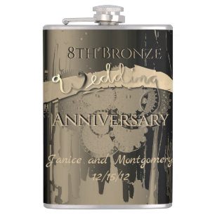 Flasques 8e anniversaire du Mariage de bronze