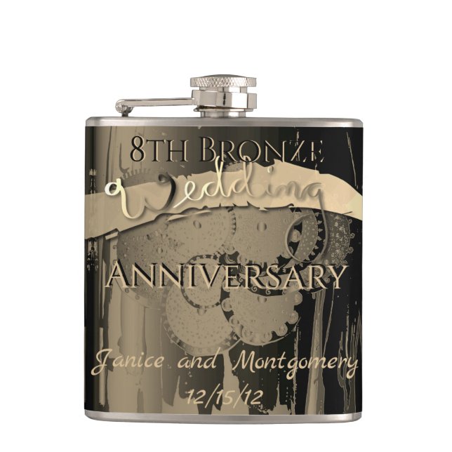 Flasques 8e anniversaire du Mariage de bronze (Devant)