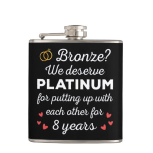 Flasques 8ème anniversaire Mariage I - Bronze Funny Couple