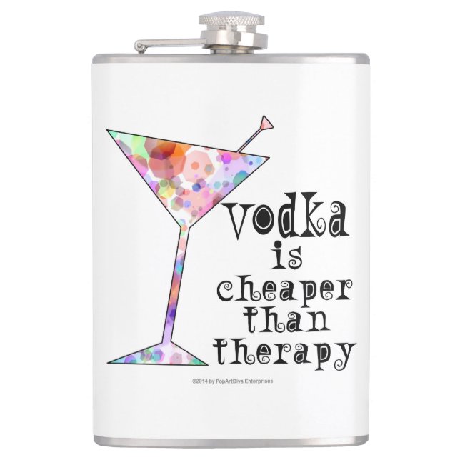 FLASQUES À COCKTAIL, LE VODKA EST MOINS CHER QUE L (Devant)