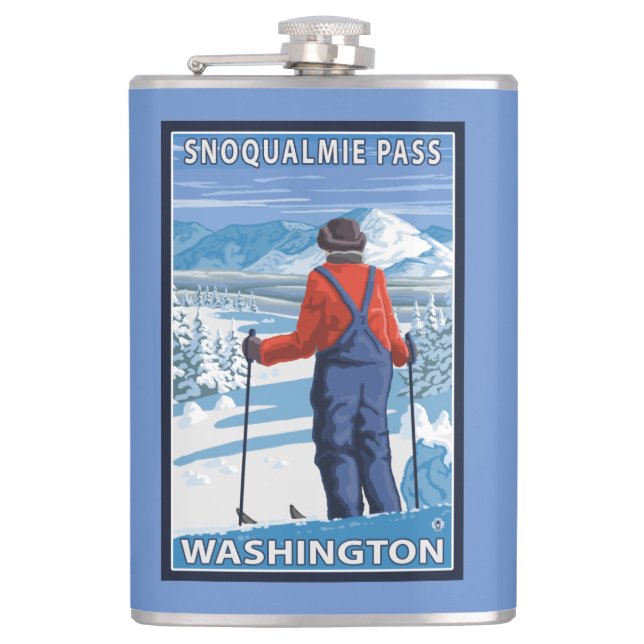 Flasques Admirer de skieur - passage de Snoqualmie, (Devant)