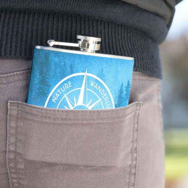 Flasques Aiguille de compas monogramme brouillard dans la f (En situation)