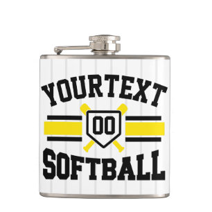 Flasques AJOUT PERSONNALISÉ NOM Softball Player Varsity Tea