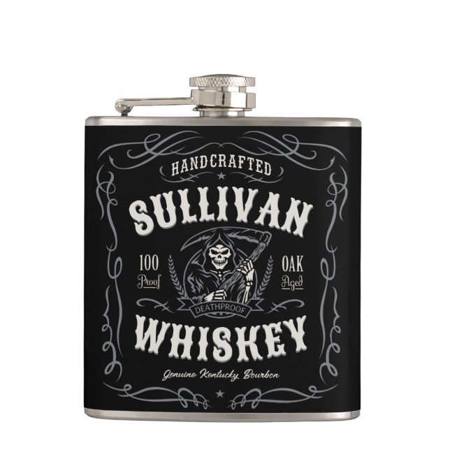 Flasques Alcool Vintage AJOUTER NOM Vieux Faucheur Whisky (Devant)