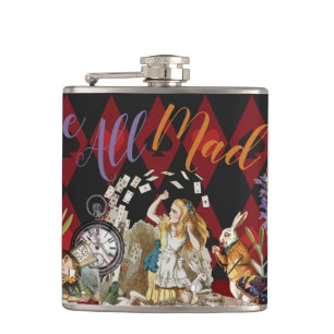 Flasques Alice Aventures avec le Chat de Cheshire Fou du Pa