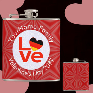 Flasques Allemand Red LOVE Coeur Drapeau personnalisé