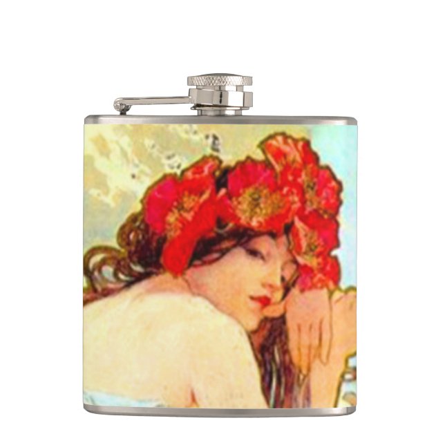 Flasques Alphonse Mucha Art Nouveau Été (Devant)